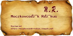 Moczkovcsák Rókus névjegykártya